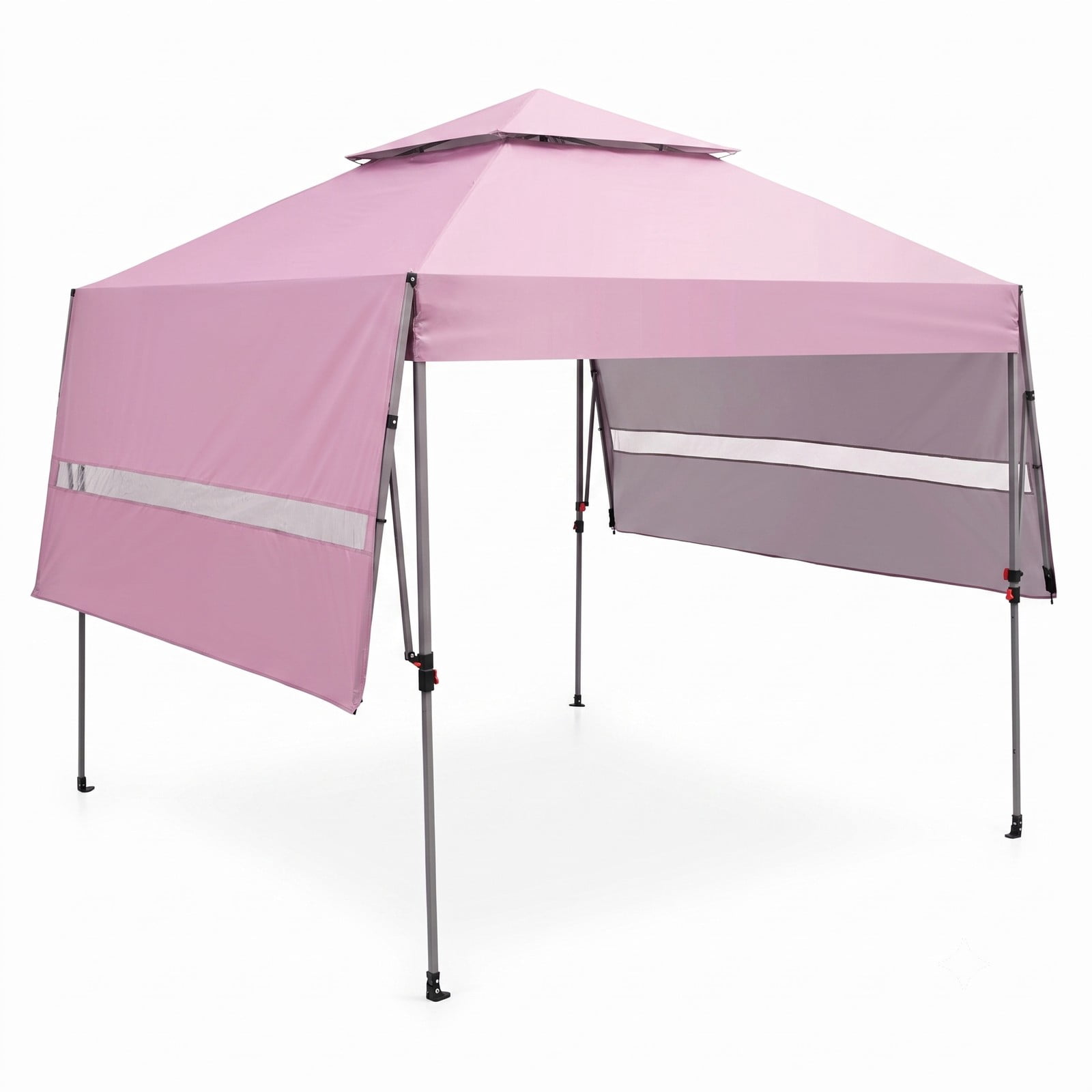 Biotree 10 x 17.6 FT Outdoor Instant Pop-up Canopy Tent, UPF 50+ Waterproof Gazebo Shelter with Dual Half Awnings, Wheeled Carry Bag, Stakes & Wind Ropes for, Pink