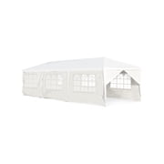 Biotree 10 x 30 Feet Outdoor Canopy Tent with 6 Removable Sidewalls and 2 Doorways-White Party Wedding