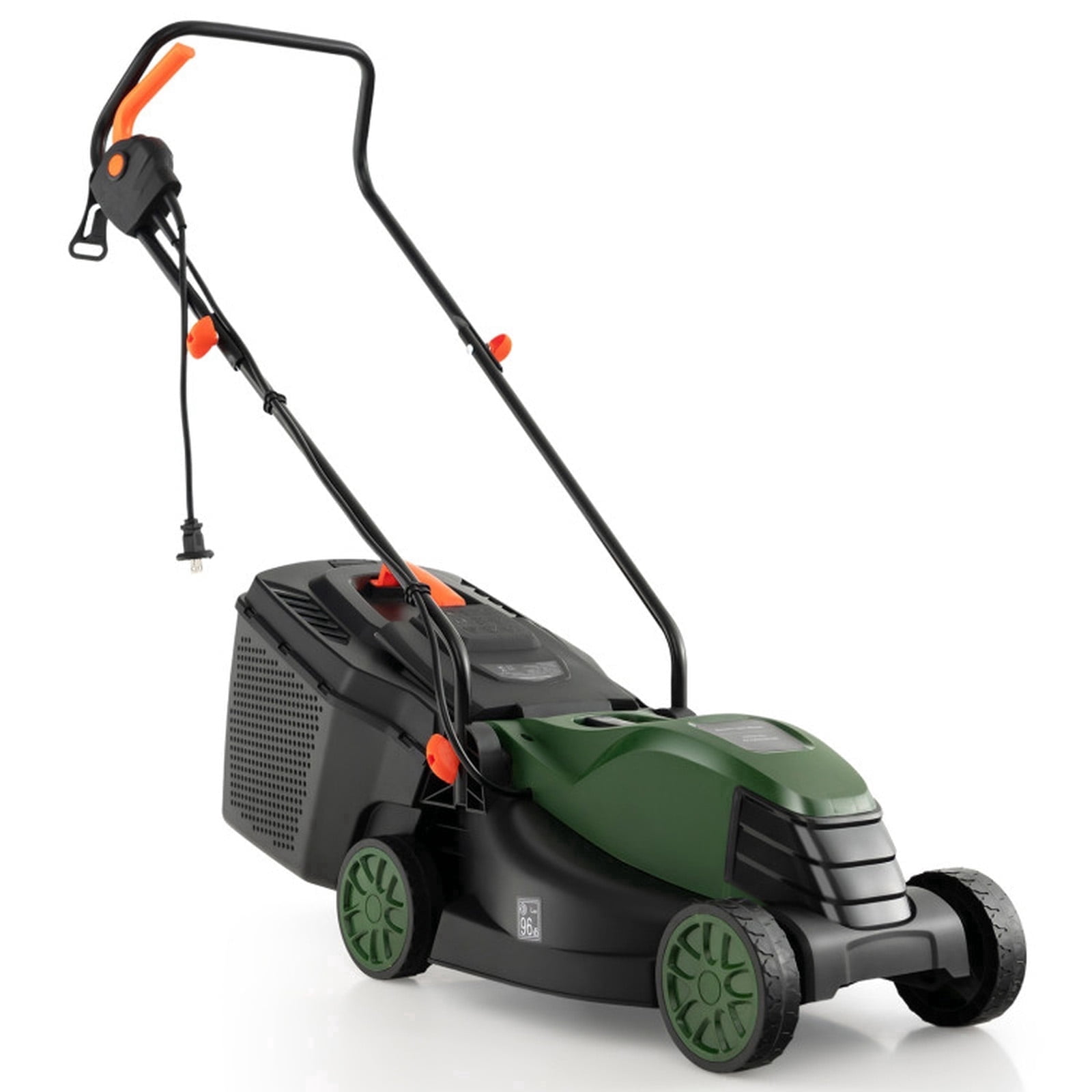 Biotree 12-AMP 13.5 Inch Adjustable Electric Corded Lawn Mower with Collection Box-Green - Outdoor Electric Lawn Yard Care Tool
