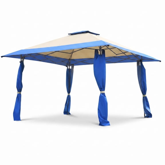 Biotree 13' x 13' Pop Up Gazebo Tent Instant Folding Canopy Shelter with Carry Bag for Patio Garden, Blue