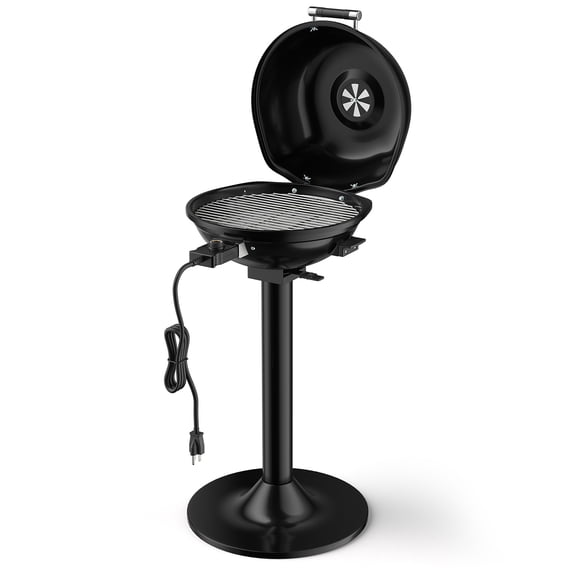 Biotree 1600W Portable Electric BBQ Grill with Removable Non-Stick Rack-Black Outdoor Cooking Patio Summer