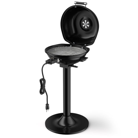 Biotree 1600W Portable Electric BBQ Grill with Removable Non-Stick Rack-Black Outdoor Cooking Patio Summer
