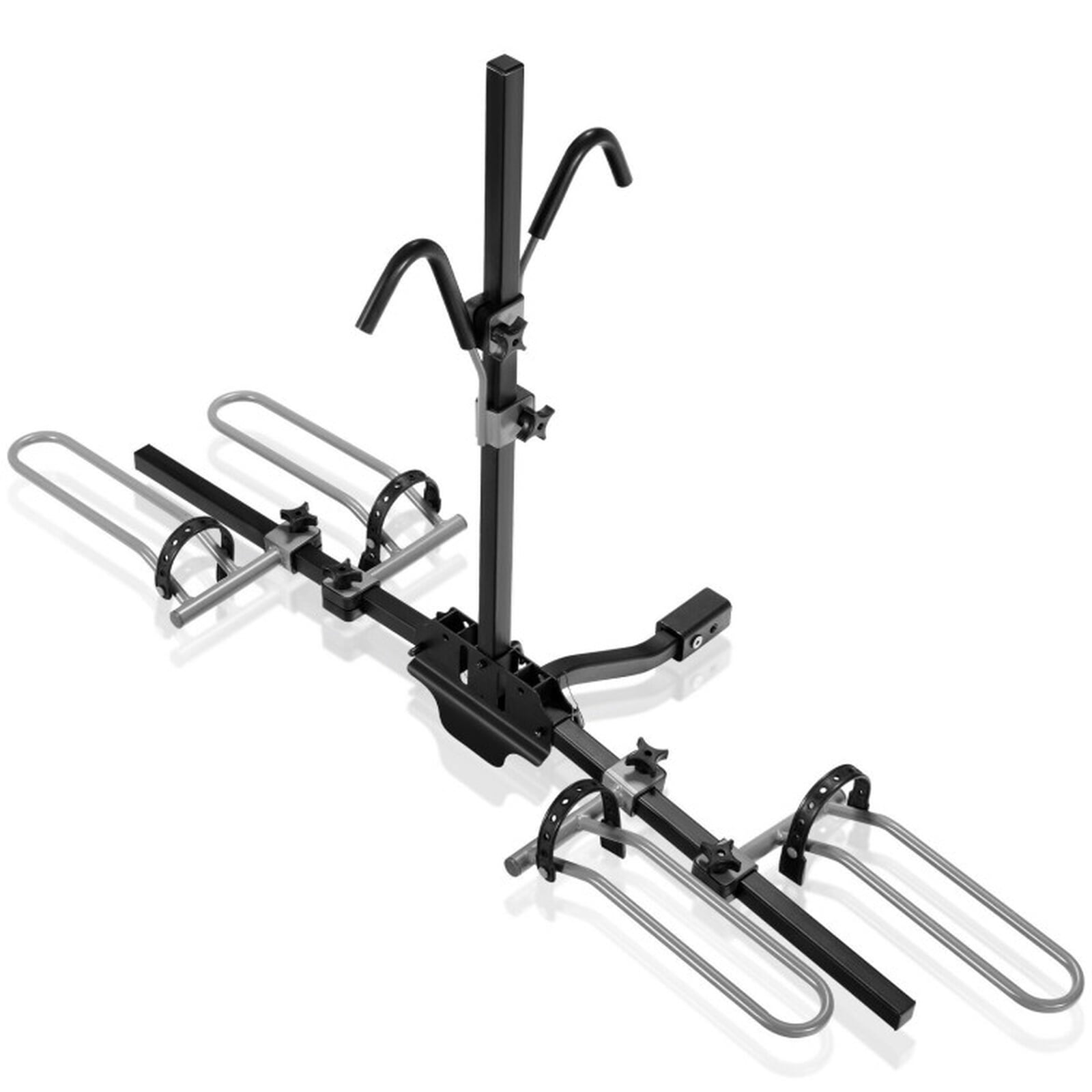 Biotree 2-Bike Hitch Mount Bike Rack, Foldable Platform Bike Carrier 132 LBS for 1-1/4" and 2" Receiver, Adjustable Holders for SUV Truck, Black/Gray