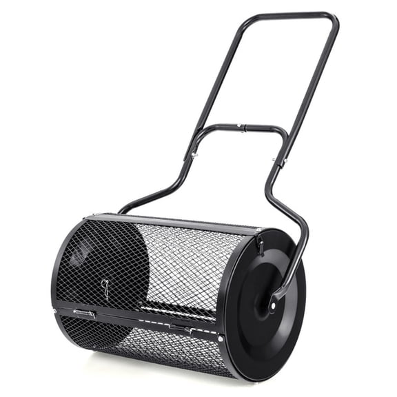 Biotree 24 Peat Moss Spreader with Upgrade Side Latches and U-shape Handle for Lawn Garden Yard Soil Care, Green
