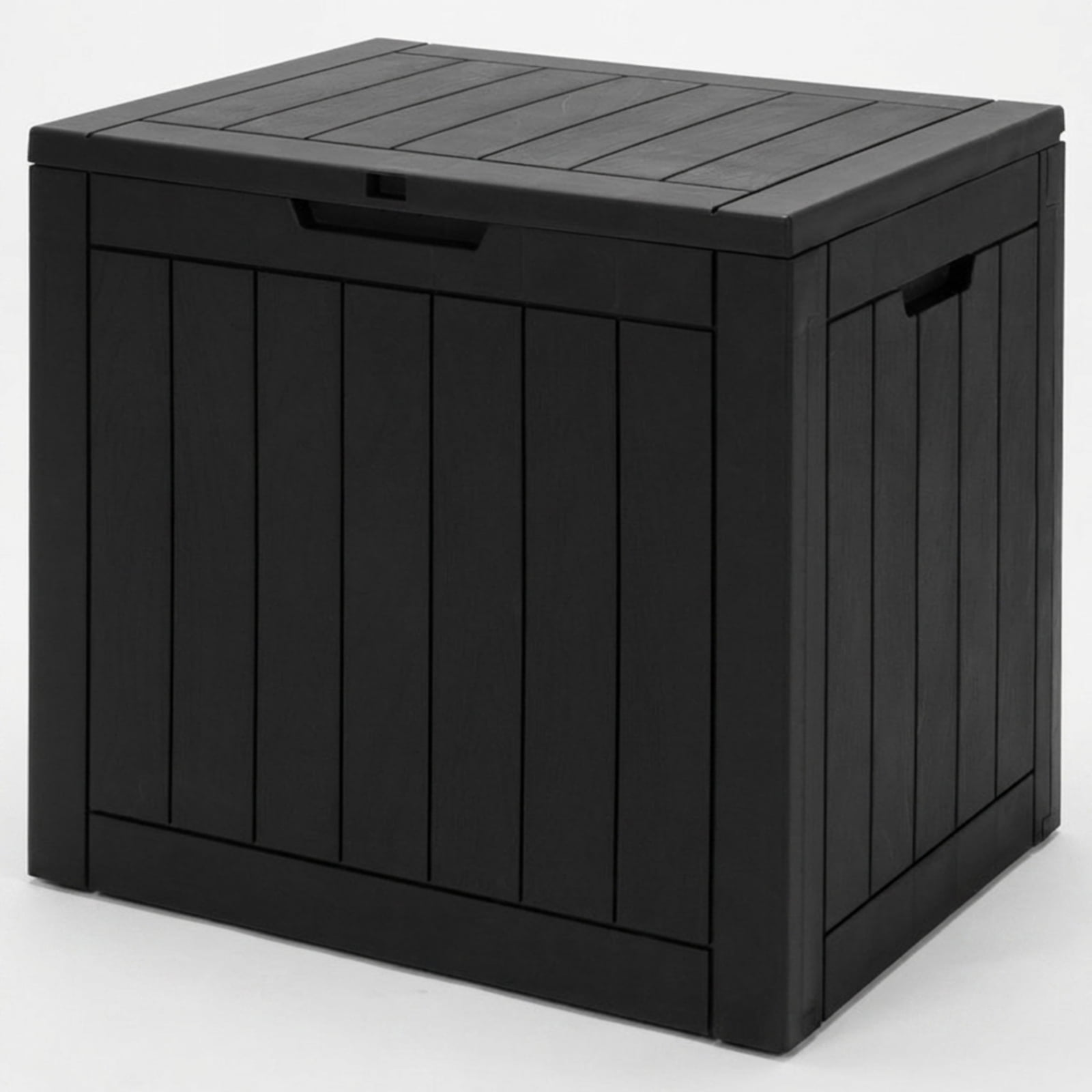 Biotree 30 Gallon Deck Box Outdoor Storage Container for Patio Garden Seating Tools, Weatherproof PP Storage Bench with Lid for Backyard Porch Deck, Black