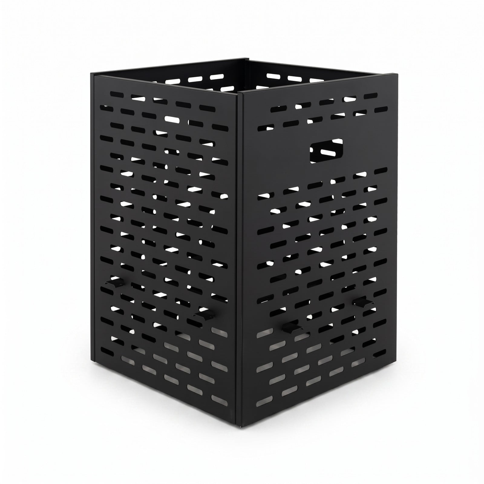 Biotree 30-Inch Ultra Thick Steel Burn Barrel, 64 Gallon Outdoor Fire Pit Incinerator for Yard Waste Leaves Branches with Venting Patterns and 4 Cross Braces, Black