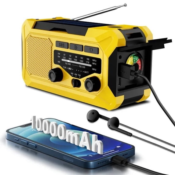 Biotree 30000mAh Weather Radio, Emergency Radio with USB/Solar/Hand ...