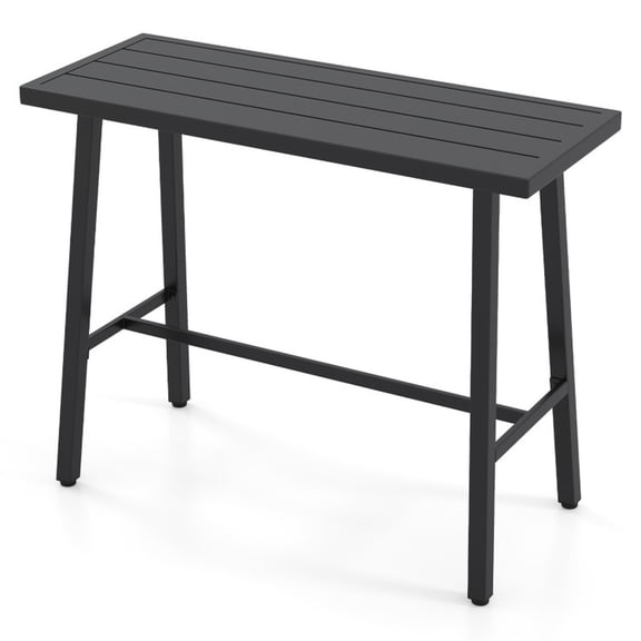 Biotree 36 Inches Patio Counter Height Bar Table with Adjustable Foot Pads, Black