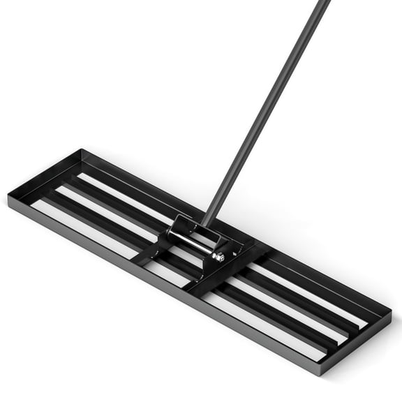 Biotree 36 x 10 Inch Lawn Leveling Rake with Ergonomic Handle for Lawn Garden Yard Soil Care, Black