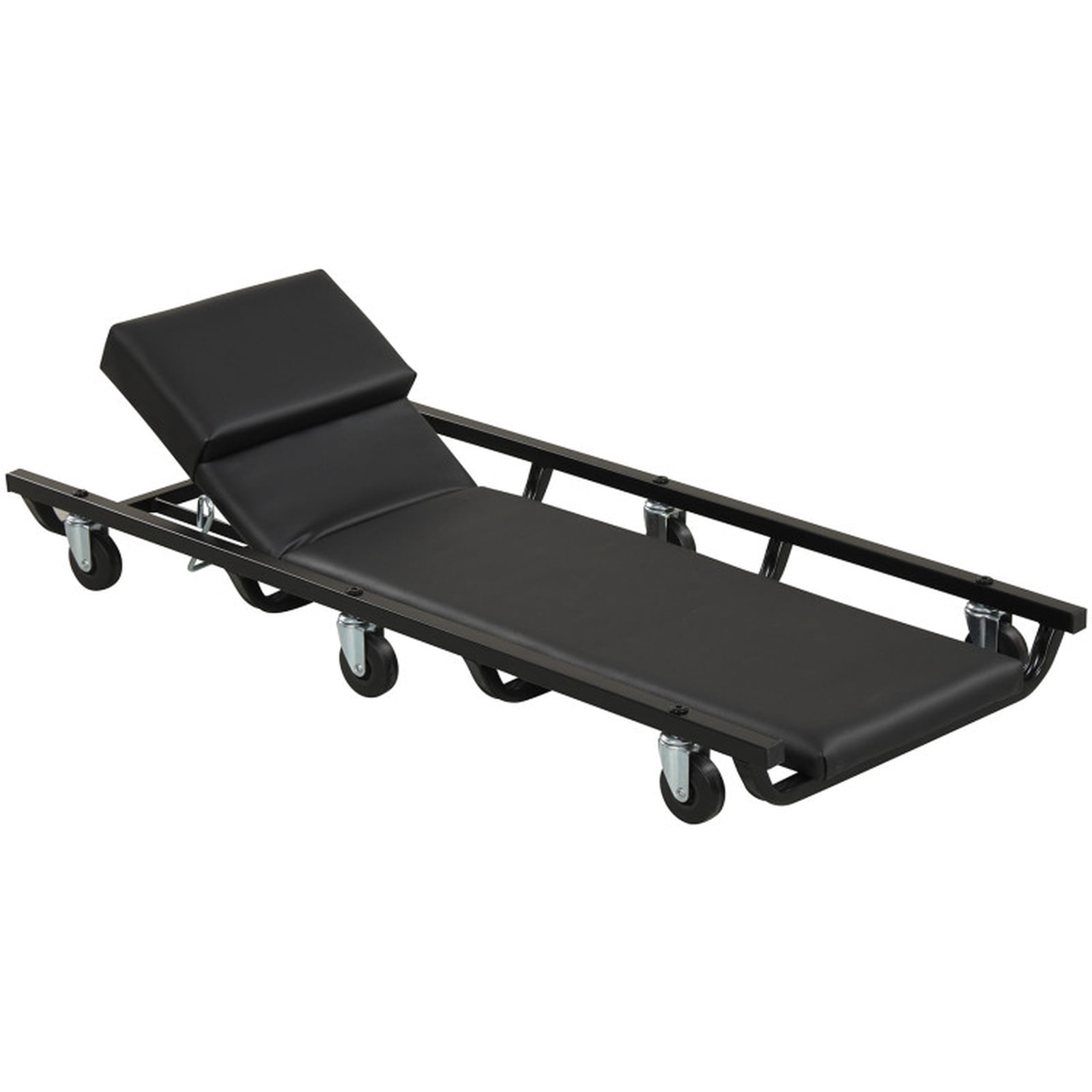 Biotree 40 Inch Rolling Mechanic Creeper Adjustable Backrest Headrest 250 lbs - Black