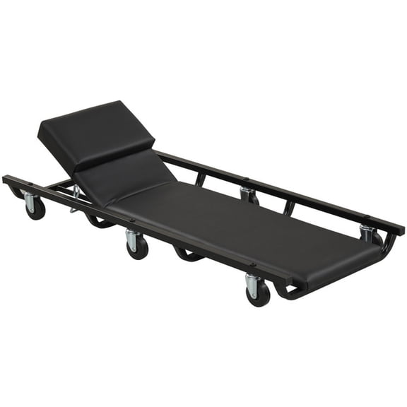 Biotree 40 Inch Rolling Mechanic Creeper Adjustable Backrest Headrest 250 lbs - Black