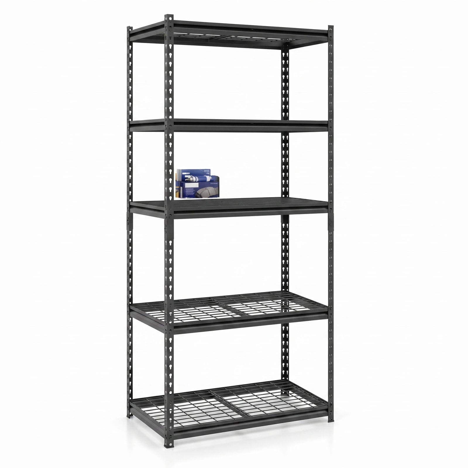 Biotree 5-Tier Metal Shelving Unit 2000 lbs Capacity with Adjustable Wire Shelves 36" × 18" × 72" for Garage Warehouse, Black