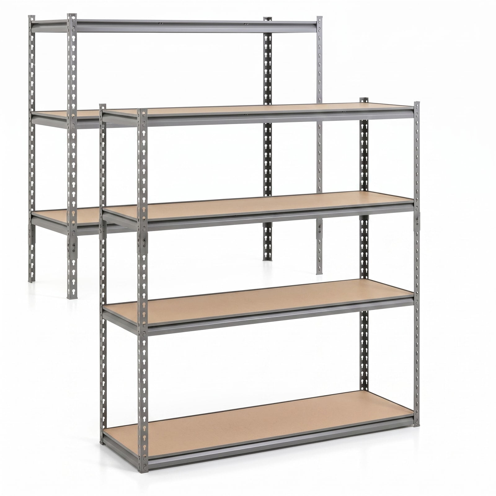 Biotree 5-Tier Metal Shelving Unit 2200 lbs Capacity with Adjustable Shelves 48" × 18" × 72" for Warehouse Garage Basement, Gray