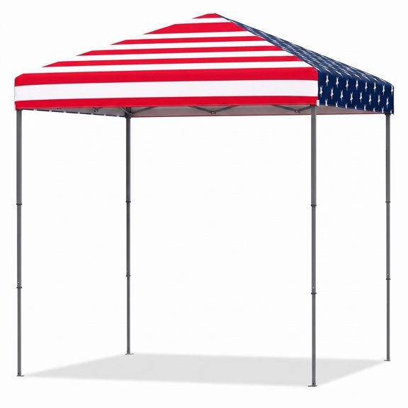 Biotree 6.6 x 6.6 Ft Outdoor Pop-Up Canopy Tent, UPF 50+ Sun Protection Instant Gazebo Shelter with Carry Bag, Adjustable Height Metal Frame for Party, Multicolor