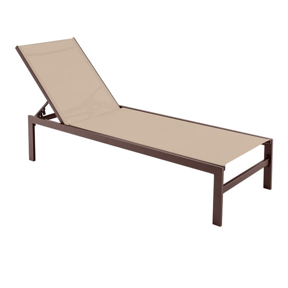 Biotree 6-Position Chaise Lounge Chairs with Rustproof Aluminium Frame Stackable Patio Chair for Garden Backyard, Brown