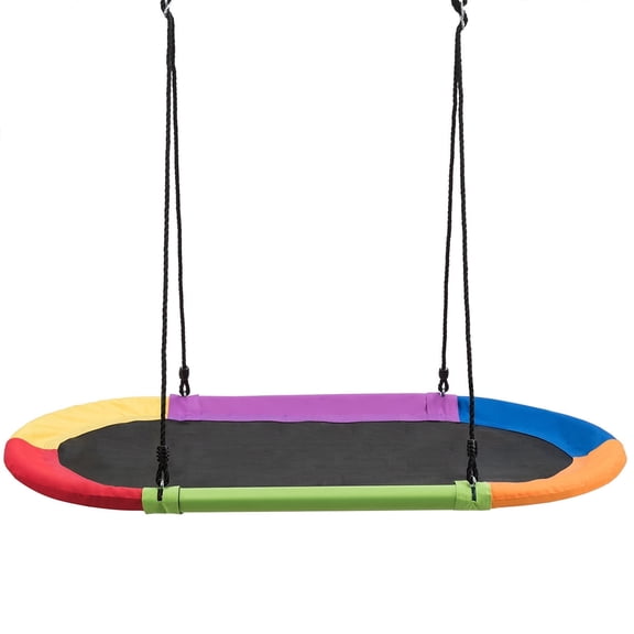 Redsmile 60 Inch Saucer Surf Outdoor Adjustable Swing Set-Colorful Multicolor - Outdoor Backyard Tree Swing for Kids and Adults