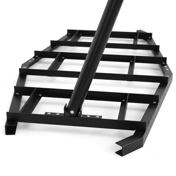 Biotree 84 Inch Wide Driveway Drag Tow Behind Landscape Leveling Rake with Reinforced Bars, Powder-Coated Metal Ground Leveler for ATV UTV Tractor, Black