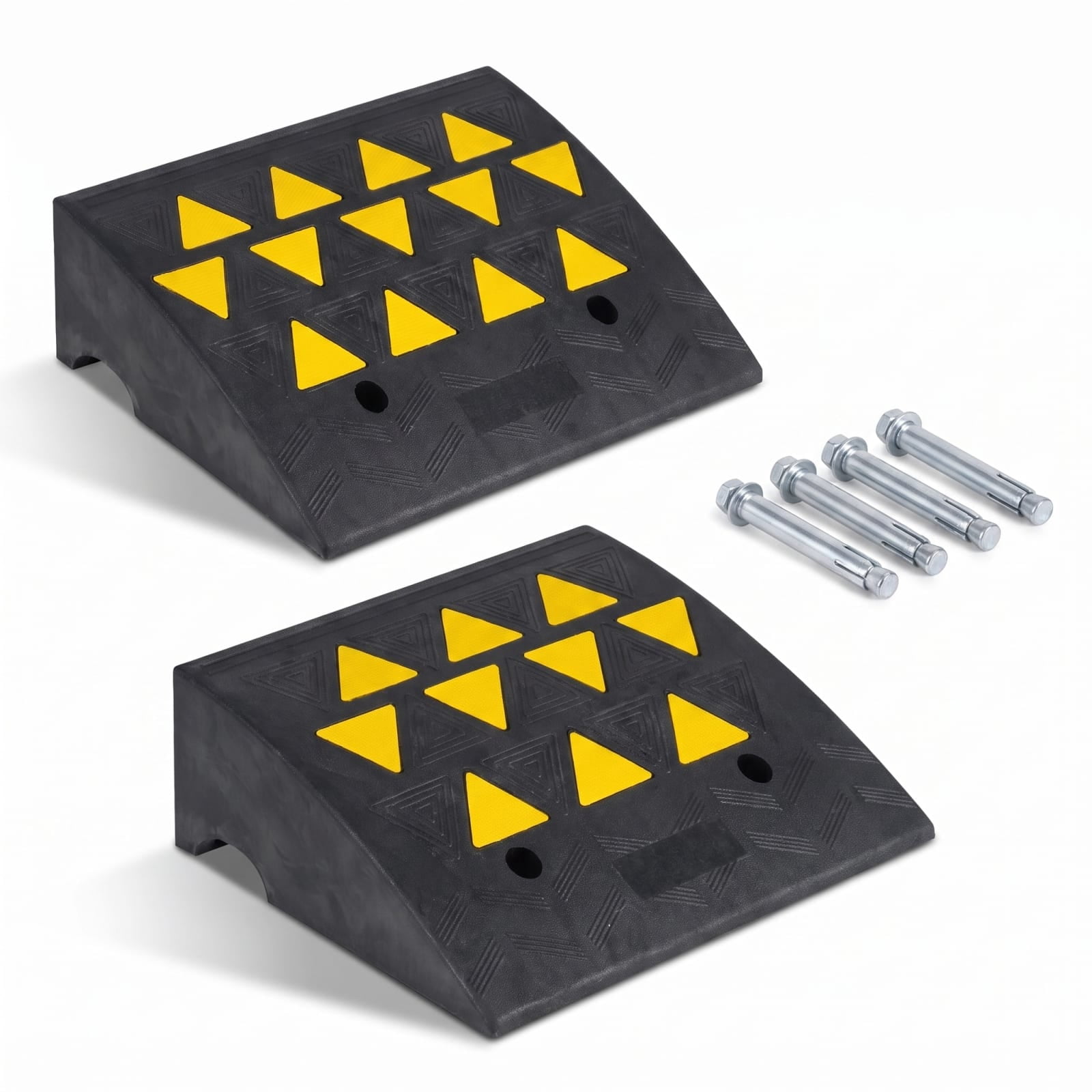 Biotree Driveway Threshold Ramps with 6 Inch Rise for Medium Trucks, 2 Pcs, Black