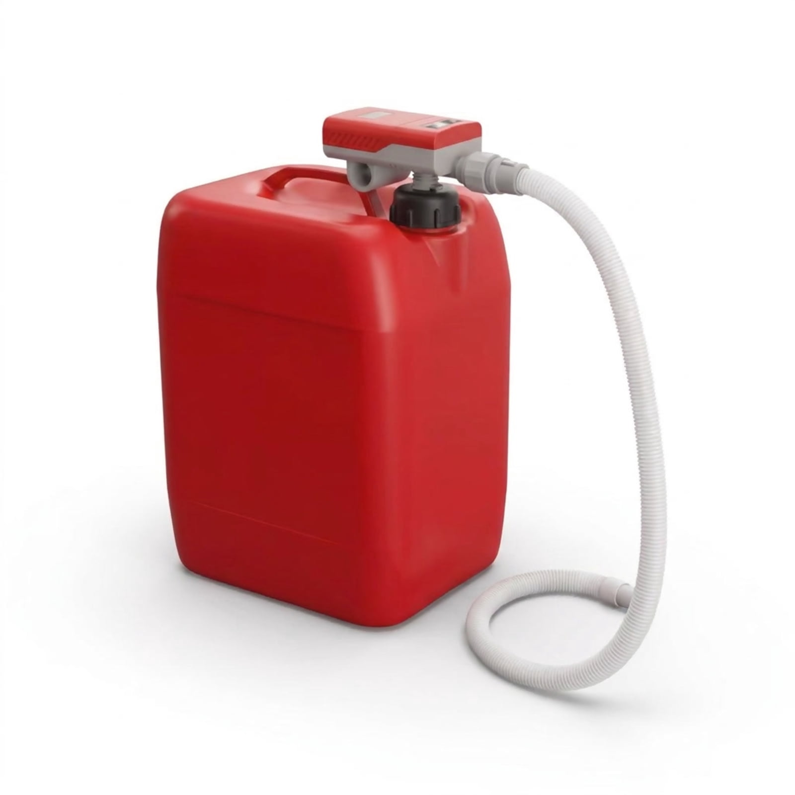 Biotree Fuel Transfer Pump with Nozzle for Flow Control and Stop, Red and White