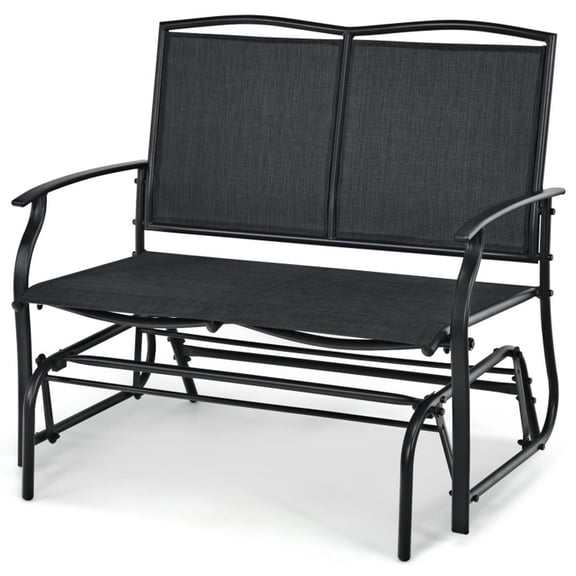 Biotree Iron Patio Rocking Chair for Outdoor Backyard and Lawn Stackable Patio Chair for Garden Backyard, Black