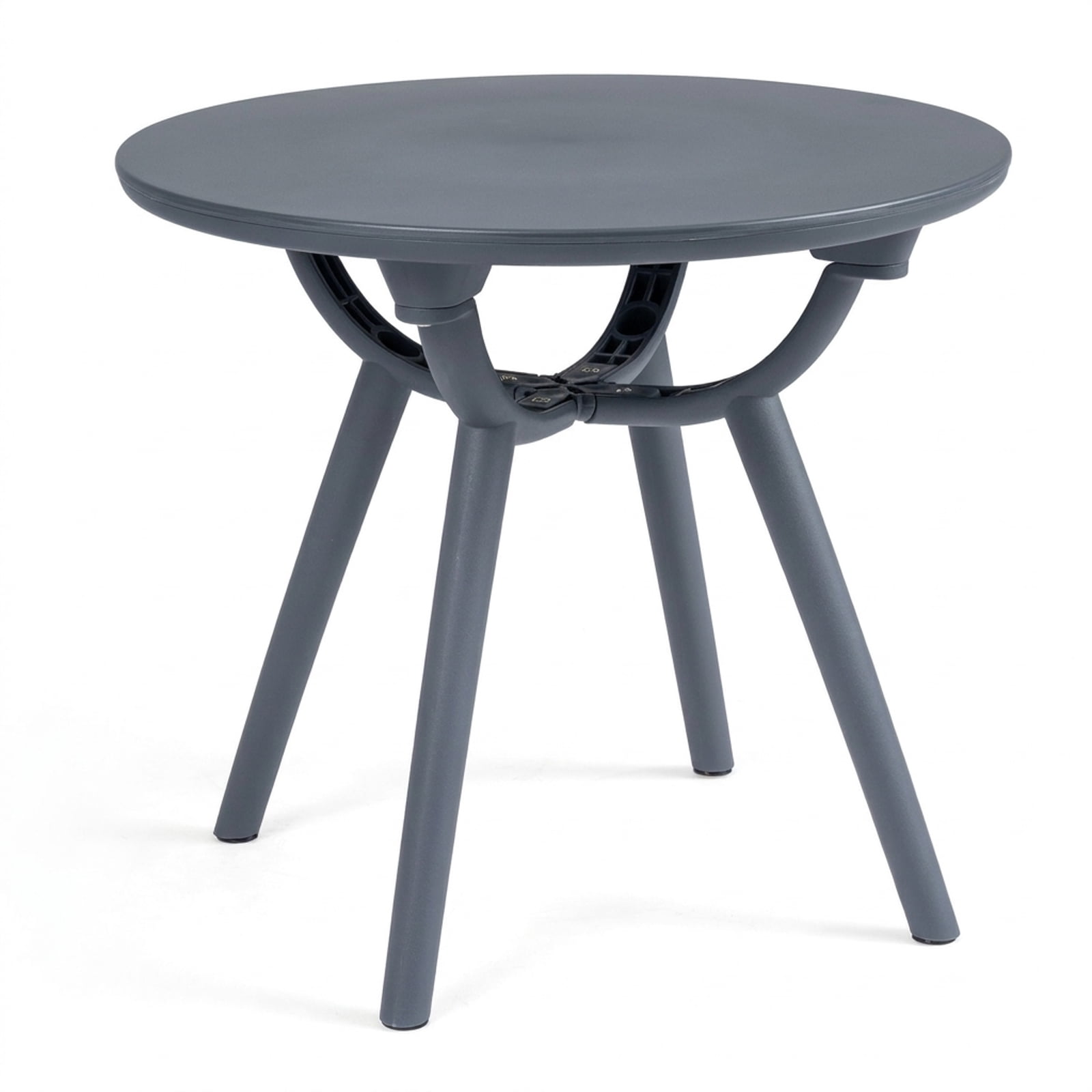 Biotree Round Patio Side Table, Outdoor Storage End Table with 20 Inch Tabletop, Weatherproof PP ABS and 110 lbs Capacity for Poolside Balcony, Gray
