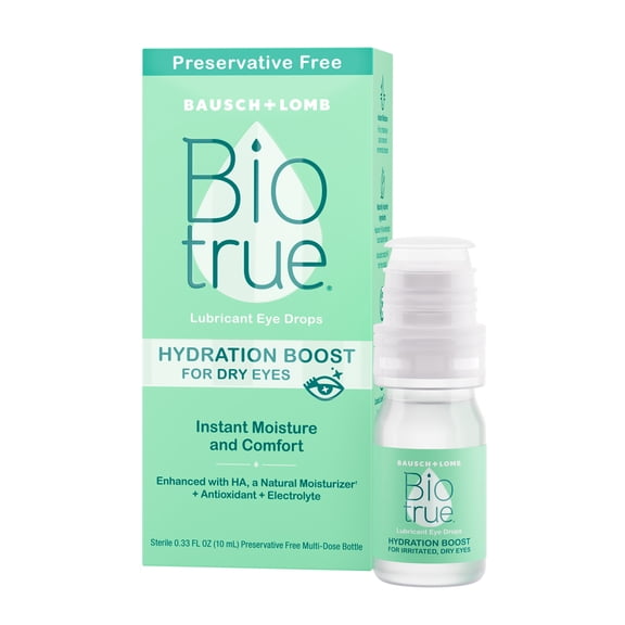 Biotrue Hydration Boost Preservative Free Eye Drops for Dry Eyes and Lubricant, 10 ml