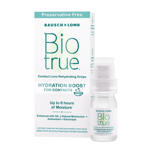 Biotrue Hydration Boost Rewetting Eye Drops For Contact Lens Preservative Free, 10 ml