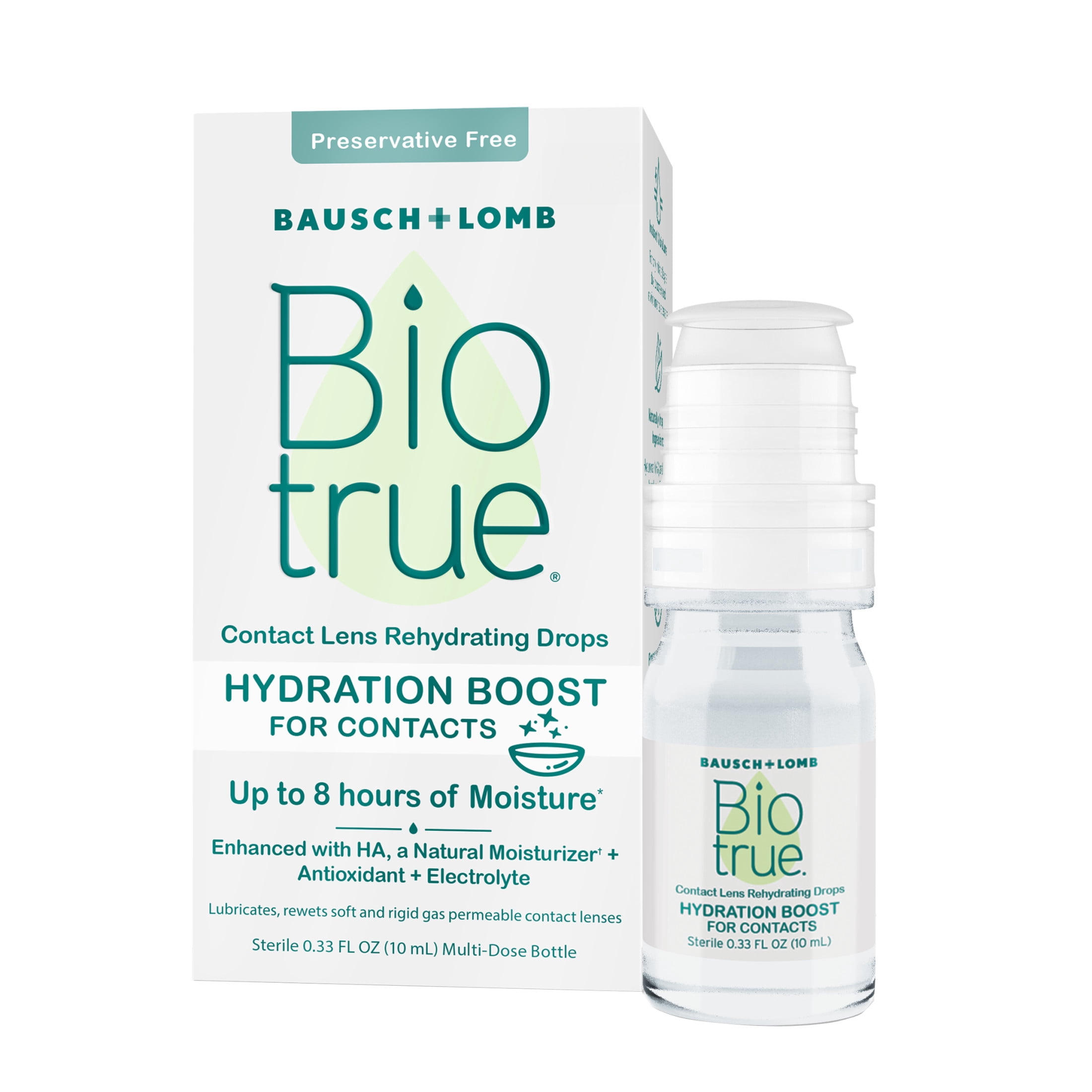 Biotrue Hydration Boost Preservative-Free Rewetting Drops for Contact Lenses by Bausch + Lomb, 0.33 fl oz