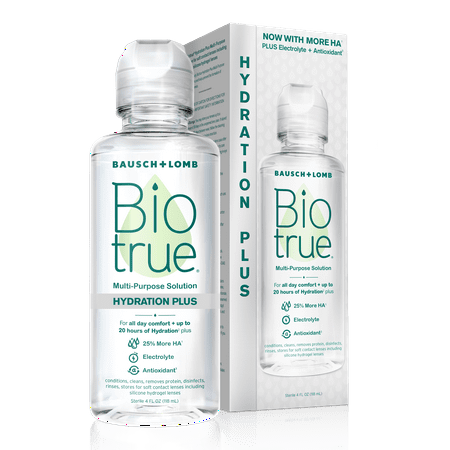 Biotrue Hydration Plus Multi-Purpose Eye Contact Lens Solution and Cleaner for Soft Contacts, 4 fl oz