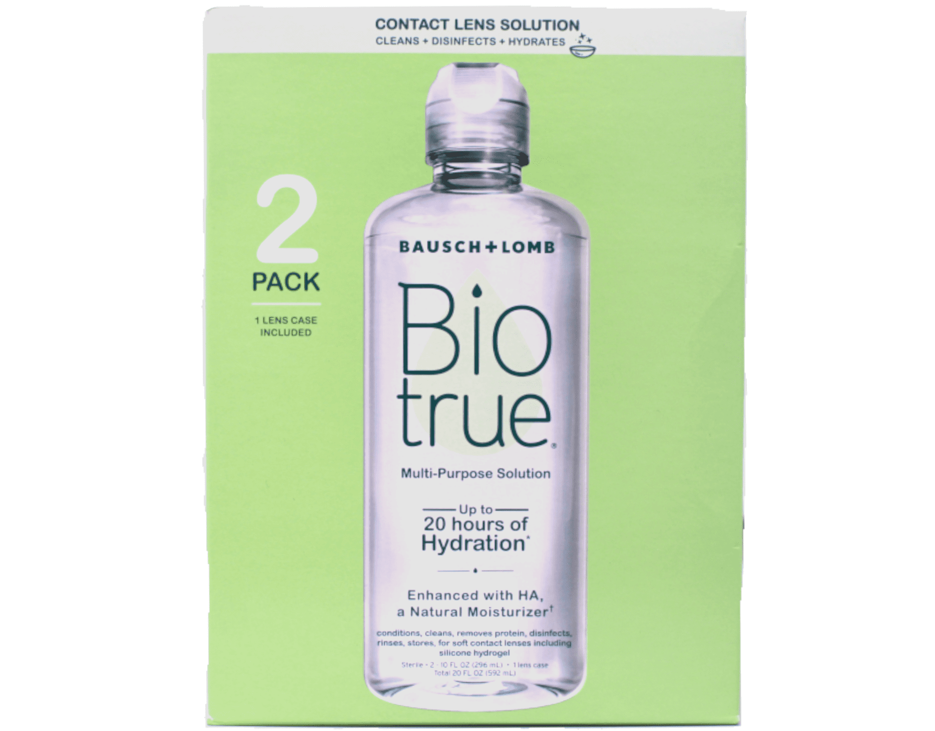 Biotrue Multi-Purpose Contact Lens Solution + Lens Case, 2 x 10 fl