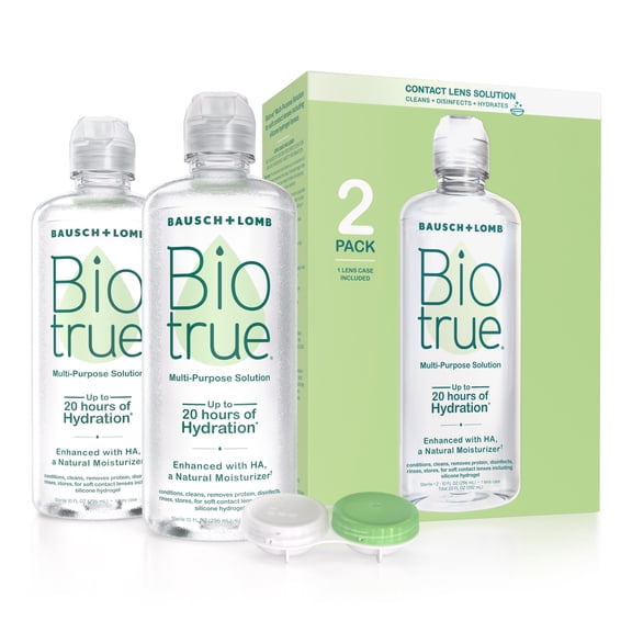 Biotrue Original Multi-Purpose Contact Lens Solution and Cleaner with Lens Case, 10 fl oz, 2 Pack