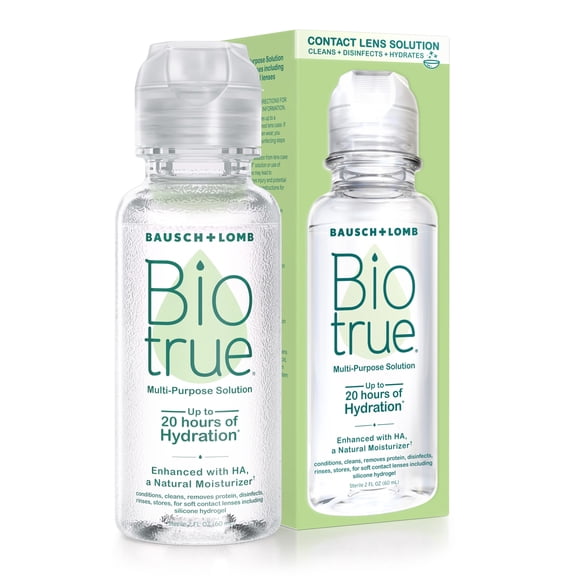 Biotrue Original Multi-Purpose Contact Lens Solution and Cleaner with Lens Case, 2 fl oz