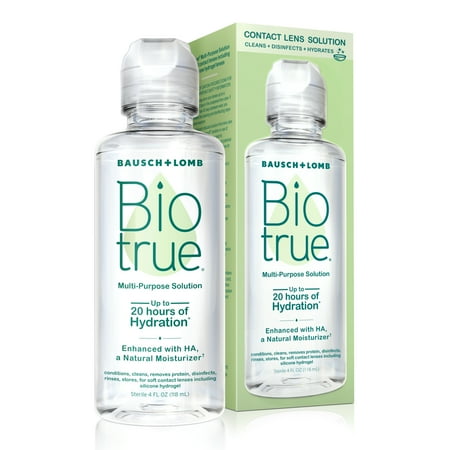 Biotrue Original Multi-Purpose Contact Lens Solution and Cleaner with Lens Case, 4 fl oz