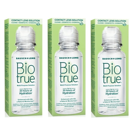 Biotrue Multi-Purpose Contact Lens Solution–from Bausch + Lomb–2 fl oz (60 mL) Bottle, - 3 Pack