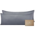thumbnail image 1 of Bioweaves 100% Organic Cotton Body Pillow Pillowcase with Zipper 300 Thread Count Soft Sateen Weave GOTS Certified - 21x54 Inches, Grey, Set of 2, 1 of 9