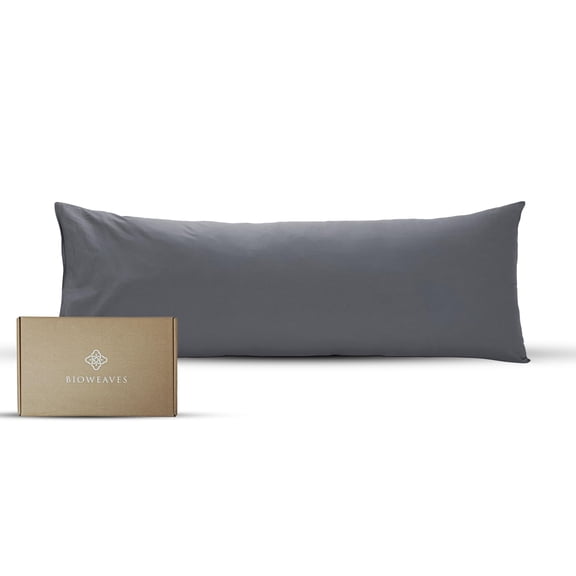 Bioweaves 100% Organic Washed Cotton Percale Weave Body Pillow Cover GOTS Certified Body Pillow Pillowcase – 21” x 54”, Castle Rock