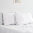 thumbnail image 1 of Bioweaves 100% Organic Washed Cotton Percale Weave Pillow Cases Standard Size GOTS Certified Queen Pillow Covers, Envelope Closure – Set of 2, White, 1 of 8