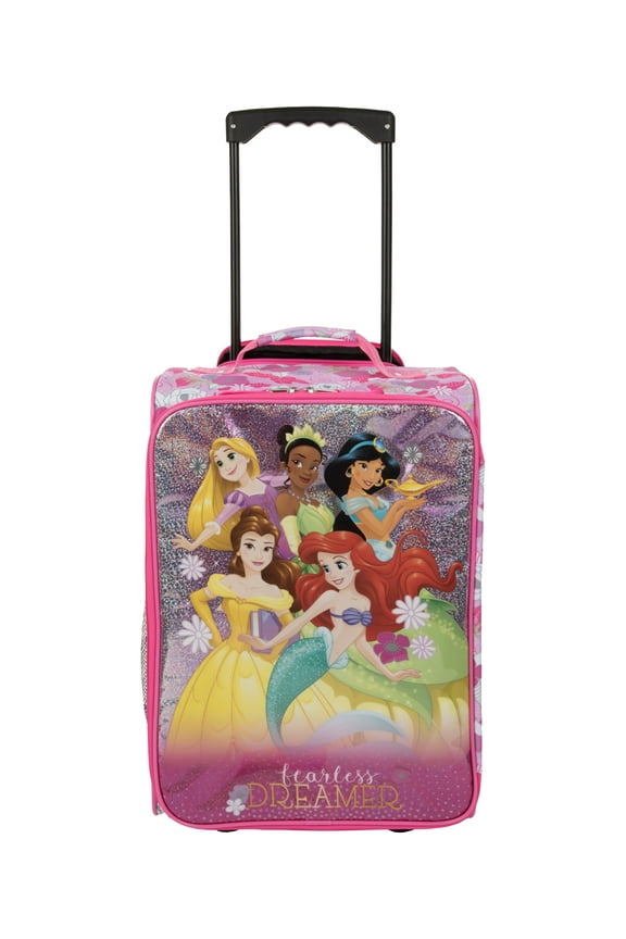 Bioworld 18 inch Disney Princess Soft Sided Softside Kids Rolling Pilot Case Luggage
