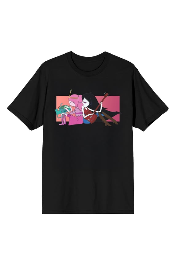 Adventure Time Bubbline Princess Bubblegum and Marceline Mens Graphic Tee | Short Sleeve Crew Neck | DTG Print | Officially Licensed-Large