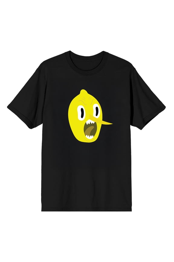 Adventure Time Lemongrab Character Face Men's Graphic Tee | 100% Cotton Crew Neck Short Sleeve T-Shirt | Officially Licensed Cartoon Network-Large
