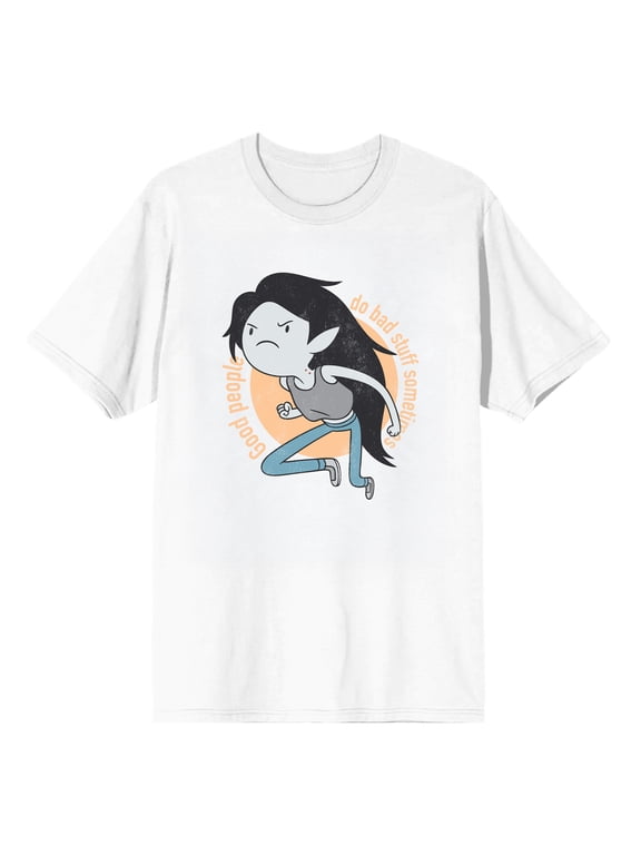 Adventure Time Marceline Good People Quote Mens Graphic Tee | Short Sleeve Crew Neck | DTG Character Art | Officially Licensed Cotton T-Shirt-Small