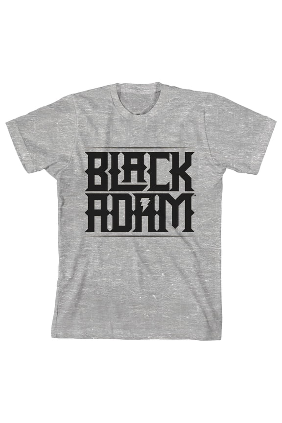 Black Adam Movie Name Logo Youth Boys Heather Gray T-Shirt-Large