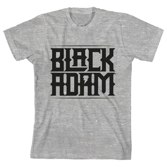 Bioworld Black Adam Movie Name Logo Youth Boys Heather Gray T-Shirt-XL