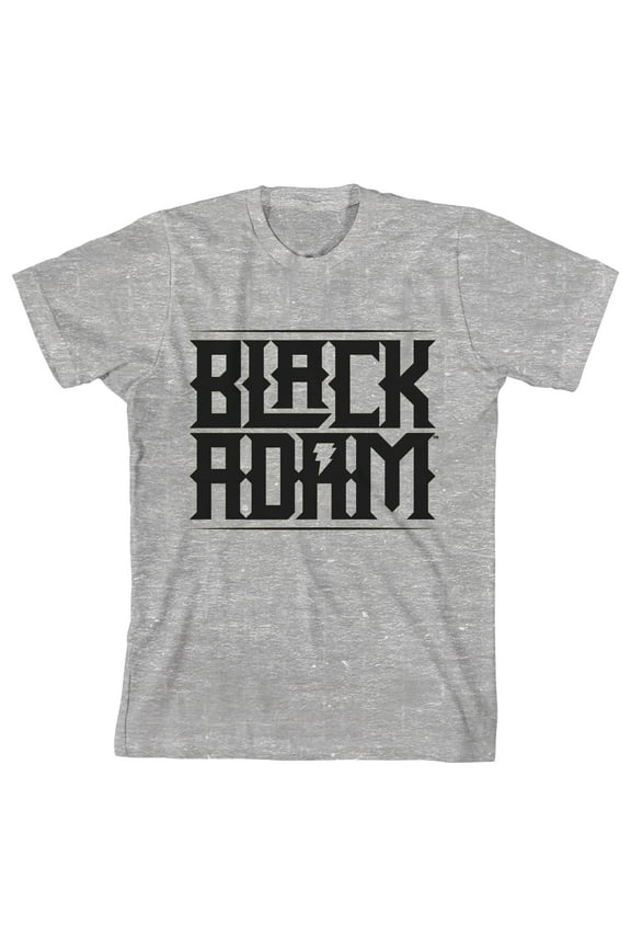 Black Adam Movie Name Logo Youth Boys Heather Gray T-Shirt-XS
