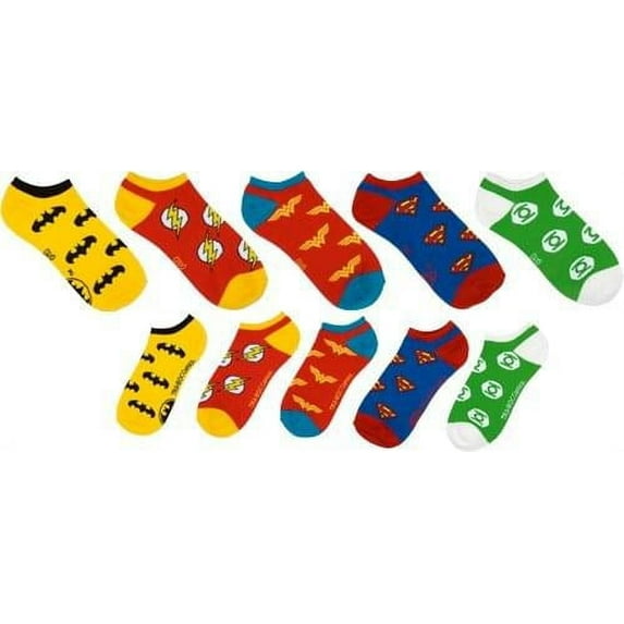 Bioworld DC Comics Superhero Logo Ankle Socks 5 Pair Pack One Size Fits Most Unisex
