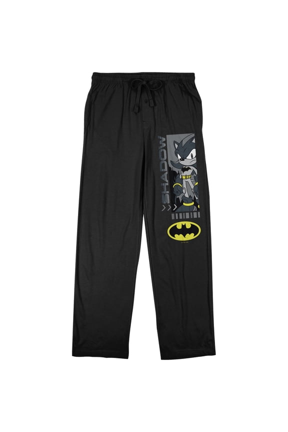 DC x Sega Batman and Sonic the Hedgehog Adult Unisex Pajama Pants | Crossover Character Print | Officially Licensed Sleepwear-XXL