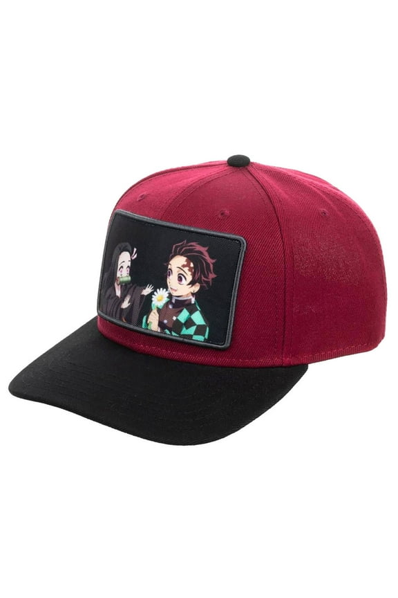 Bioworld Demon Slayer Anime Men's Sublimated Character Patch Precurved Adjustable Snapback Hat OSFM