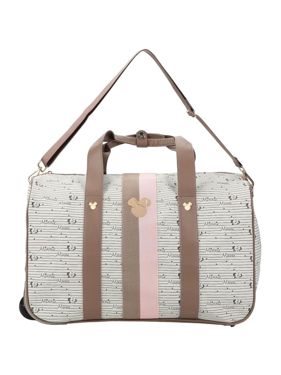 Bioworld Disney Minnie Mouse 18" Rolling Duffle Bag for Travel, School, Sports, Overnight stays, or Vacation