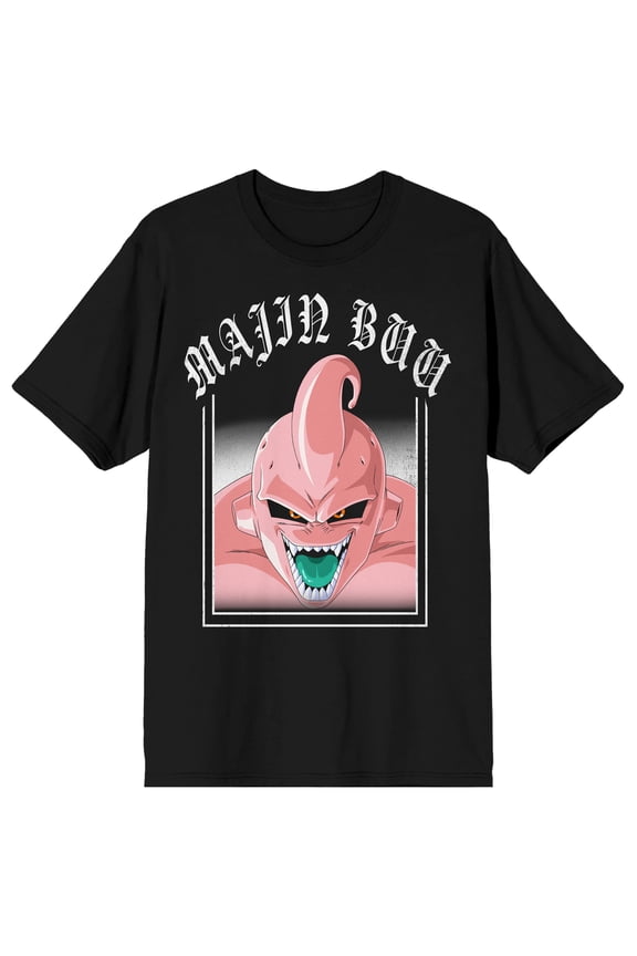 Dragon Ball Z Majin Buu Distressed Graphic Men's Crew Neck Short Sleeve Tee | Officially Licensed DBZ T-Shirt-Medium