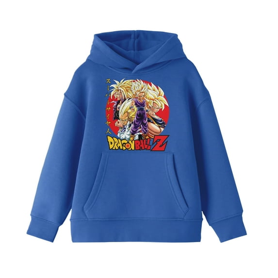 Bioworld Dragon Ball Z Super Saiyan Heroes Boy's Royal Blue Sweatshirt-Small